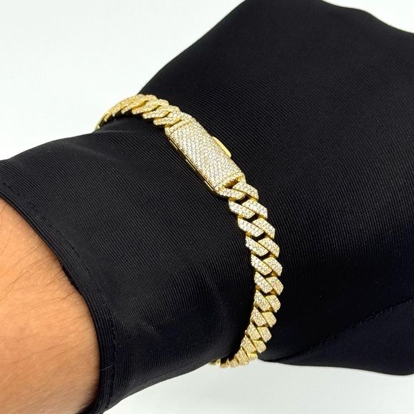 18K Gold Plated 3.4CTW Moissanite Square Miami Cuban Bracelet